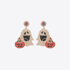 Ghost Rhinestone Alloy Earrings Multicolor One Size OutfitFlow