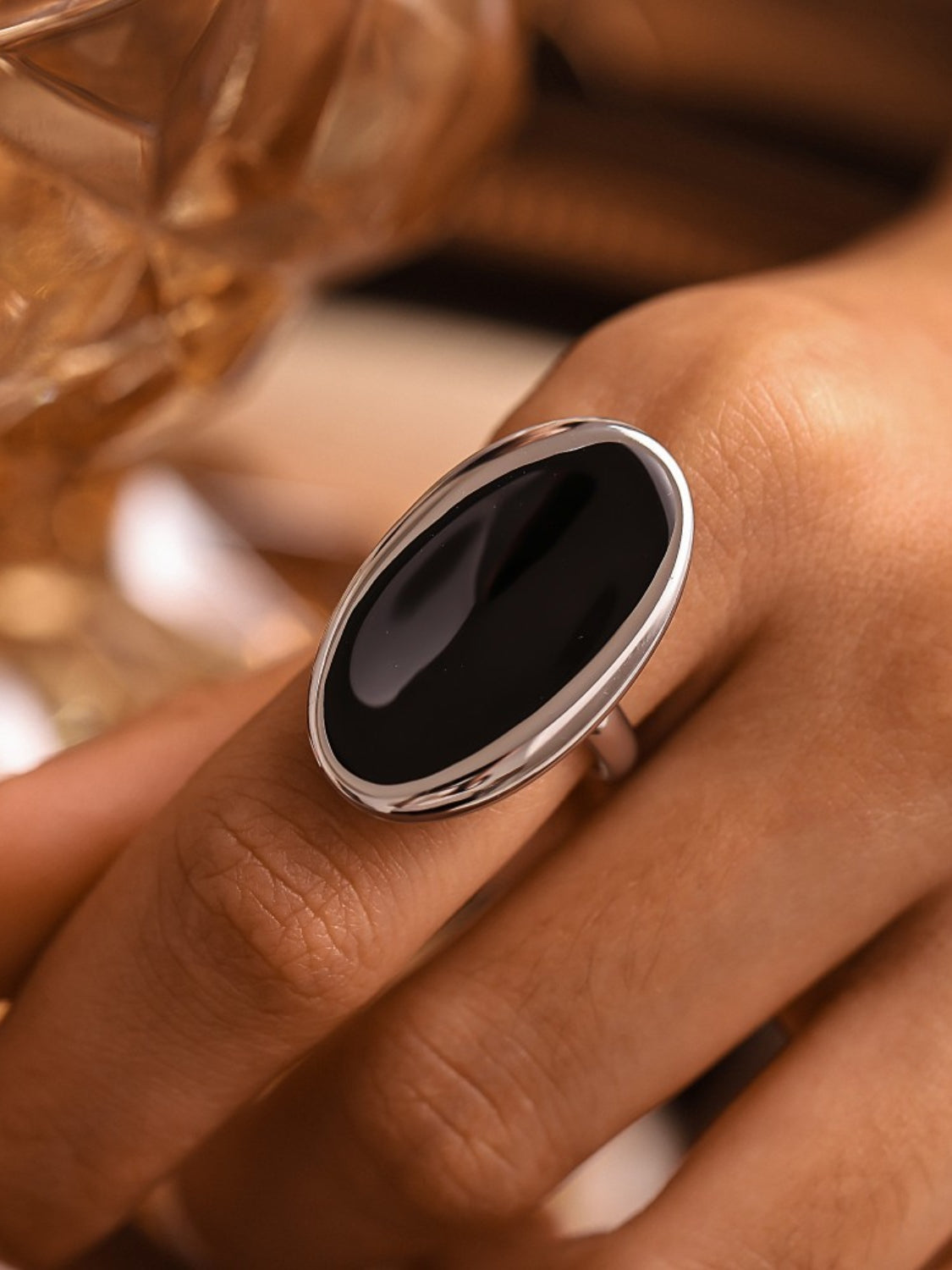 Outfit Flow - Stainless Steel Oil Drip Elliptical Open Ring