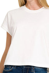 Zenana Premium Cotton Relaxed Crop Tee OutfitFlow