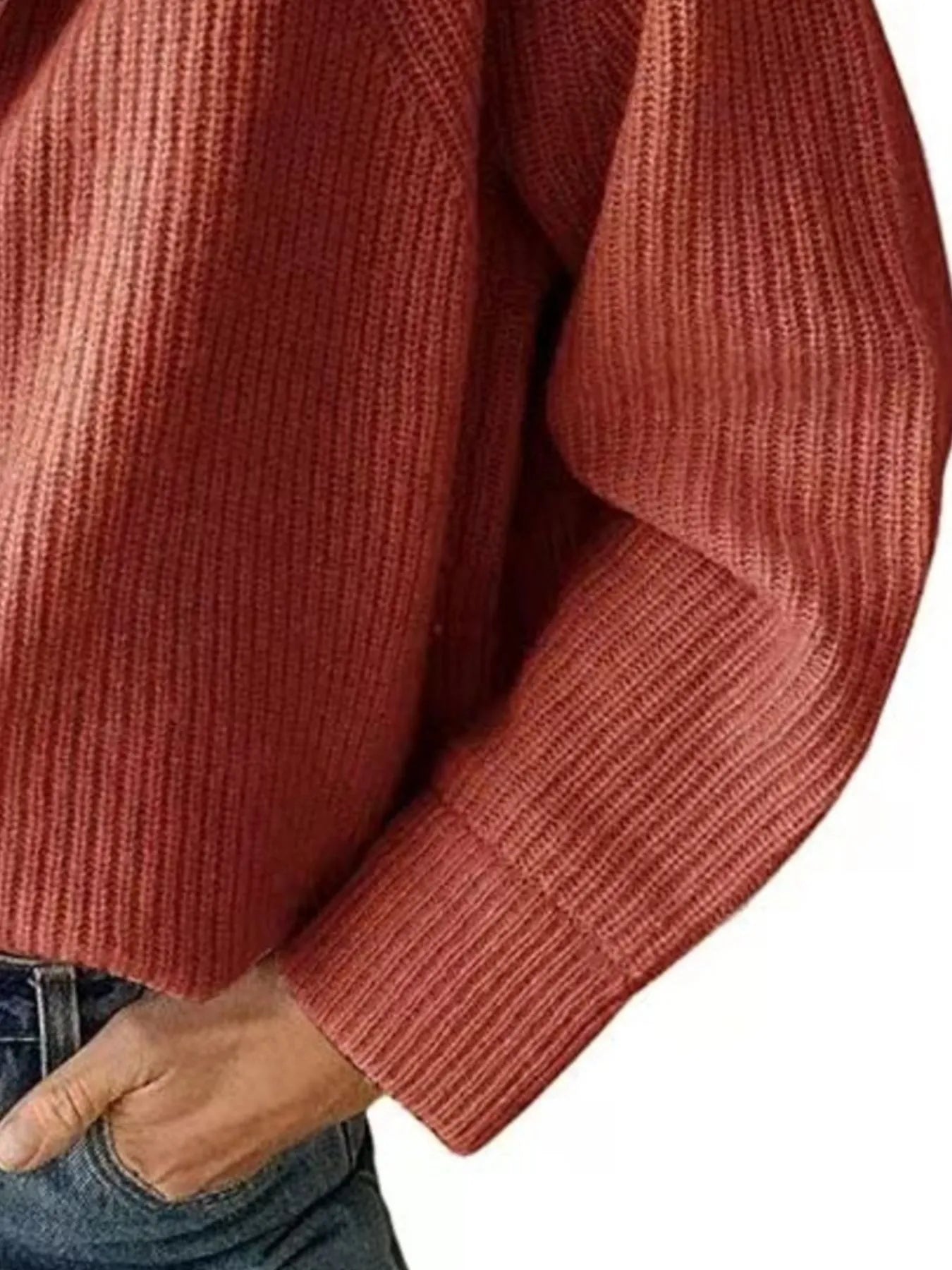 Half-Zip Long Sleeve Sweater OutfitFlow