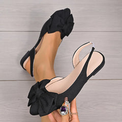 Point Toe Flats Slip-Ons Black OutfitFlow