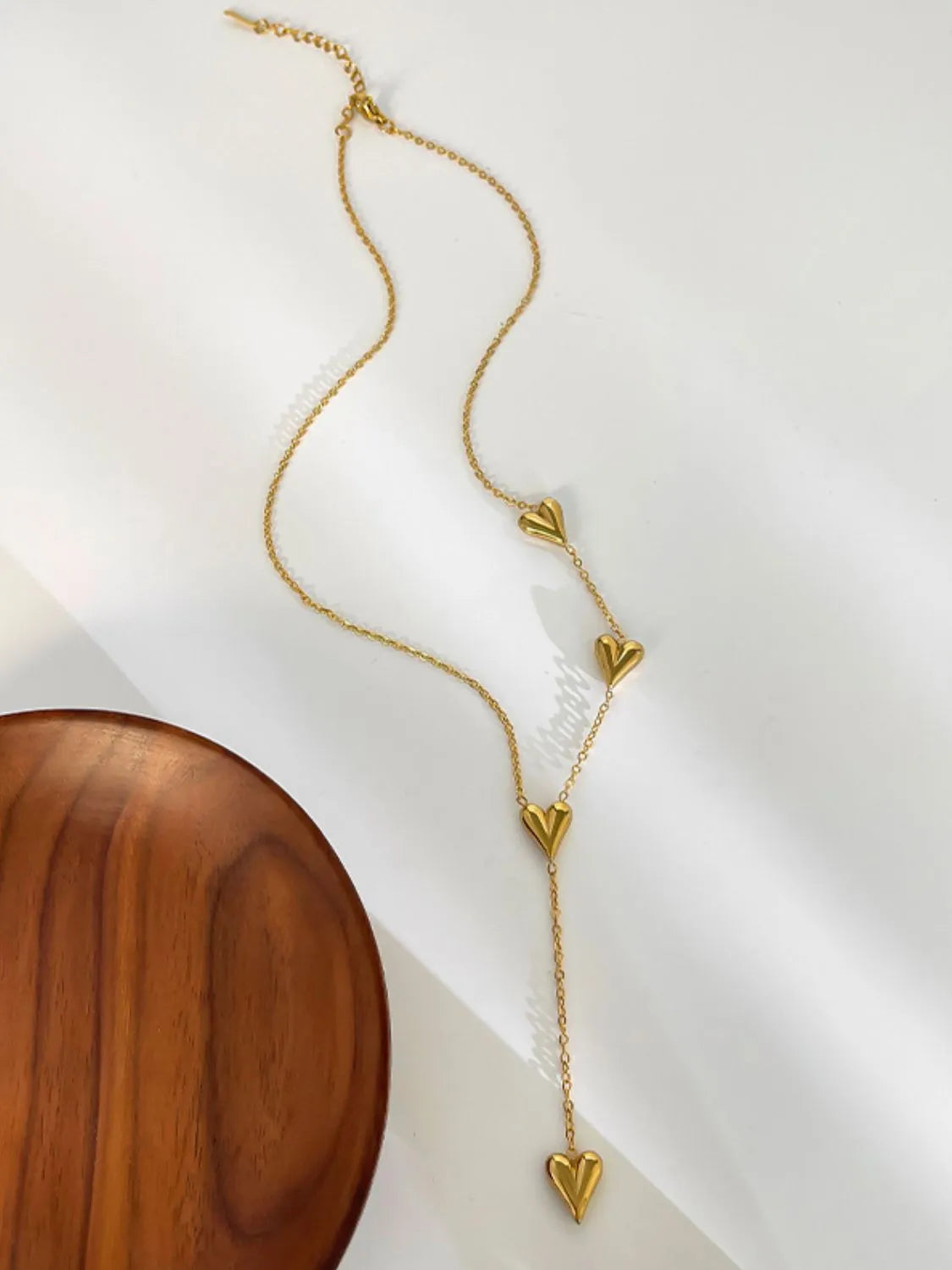 18K Gold-Plated Heart Drop Y-Necklace OutfitFlow