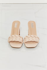 MMShoes Top of the World Braided Block Heel Sandals in Beige