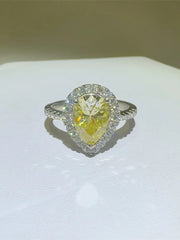 2 Carat Moissanite 925 Sterling Silver Teardrop Shape Ring OutfitFlow