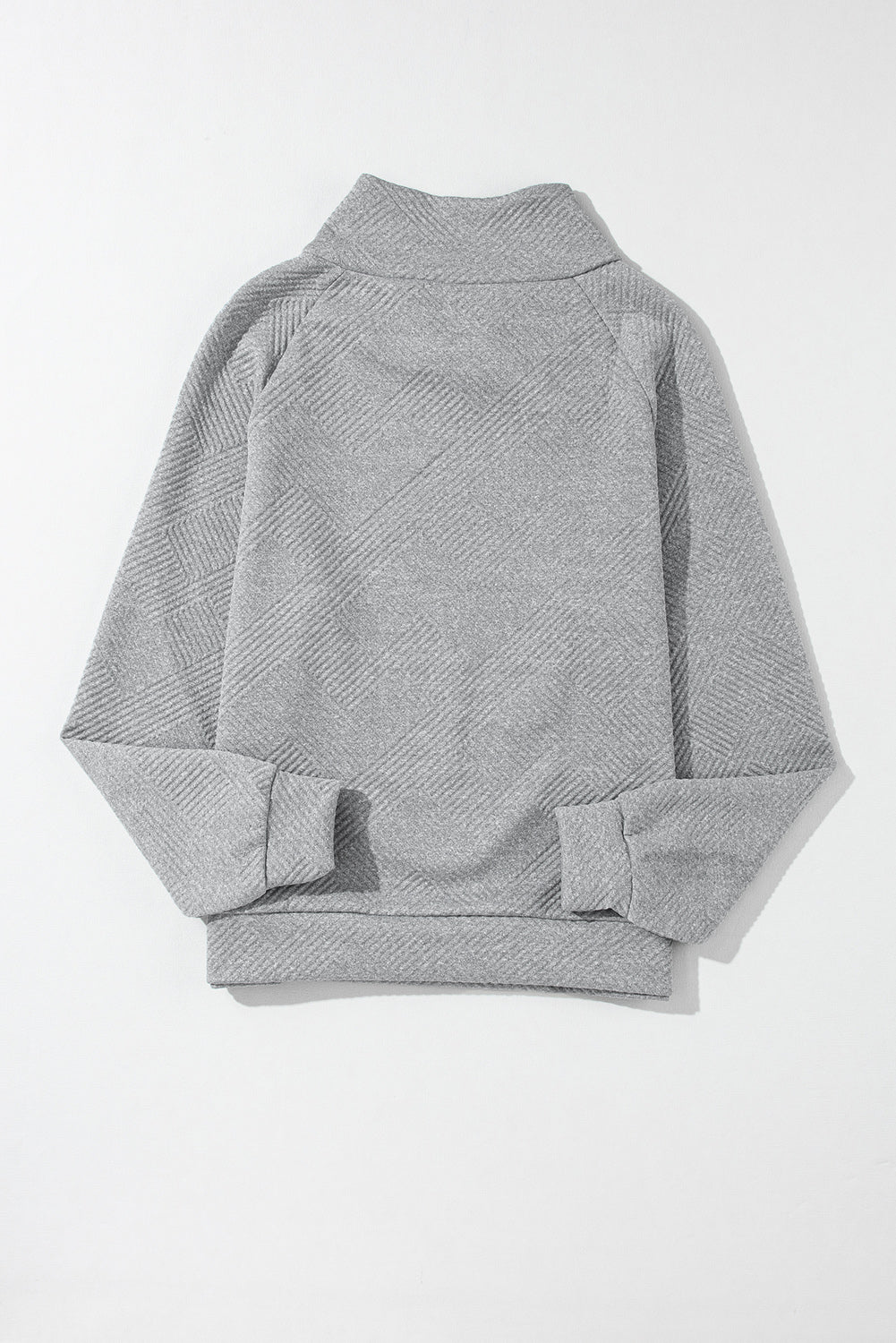 Outfit Flow - Textured Turtleneck Long Sleeve Sweatshirt