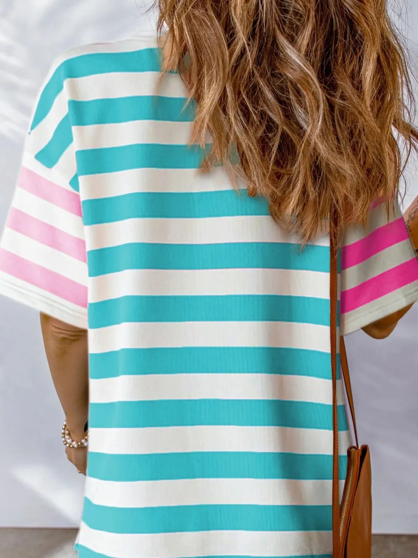 Striped Oversized Short Sleeve T-Shirt OutfitFlow