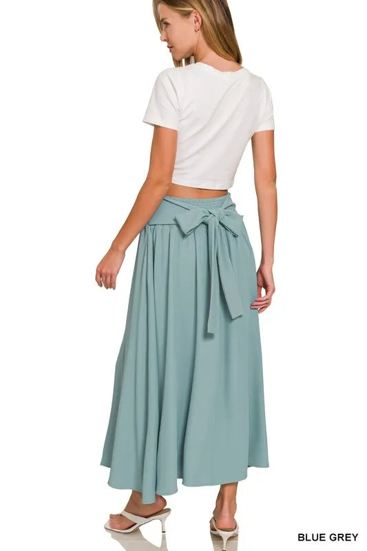 Zenana Heavy Woven Span Crop Tee & Skirt Set OutfitFlow