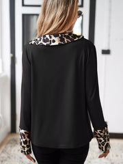 Leopard Long Sleeve Blouse OutfitFlow