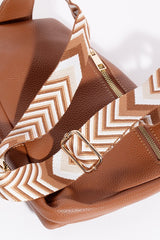 Outfit Flow - Fame PU Leather Chevron Strap Crossbody Bag