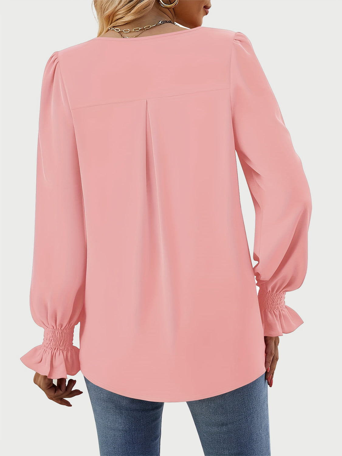 Outfit Flow - V-Neck Flounce Sleeve Top