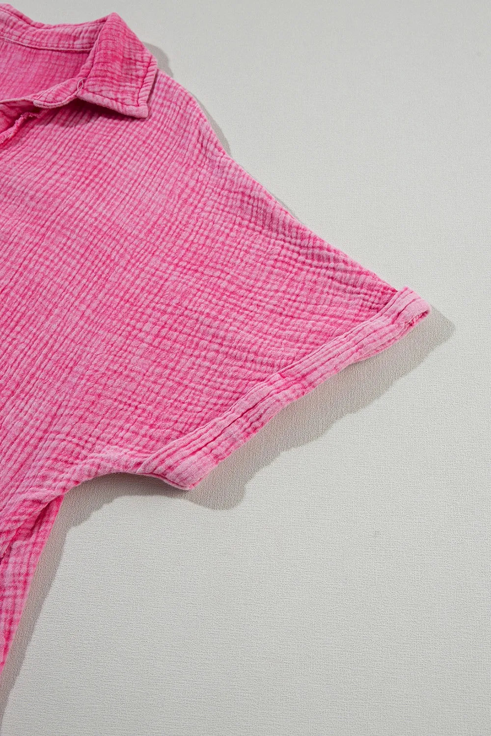 Mineral Wash Crinkle Split Neck Raw Hem Tiered Dress OutfitFlow