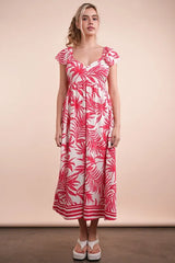VERY J Tropical Printed Midi Summer Boho Dress OutfitFlow