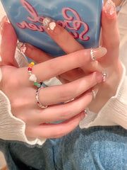 Acrylic Beaded Heart Ring OutfitFlow