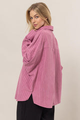 HYFVE Stripe Button Down Long Sleeve Oversized Shirt