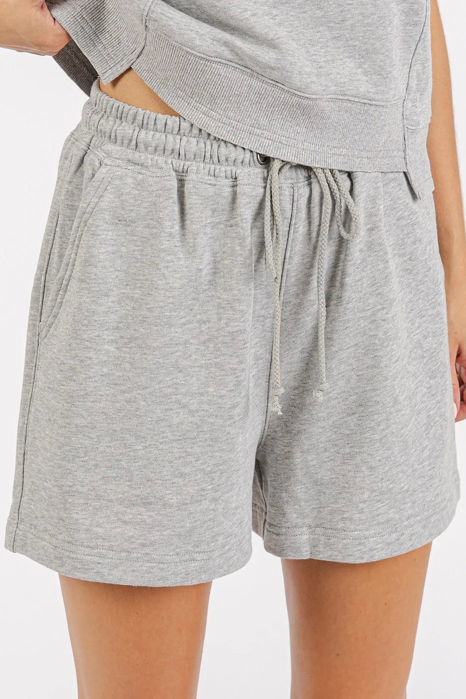 Mittoshop French Terry Crew Neck Top and Shorts Set OutfitFlow