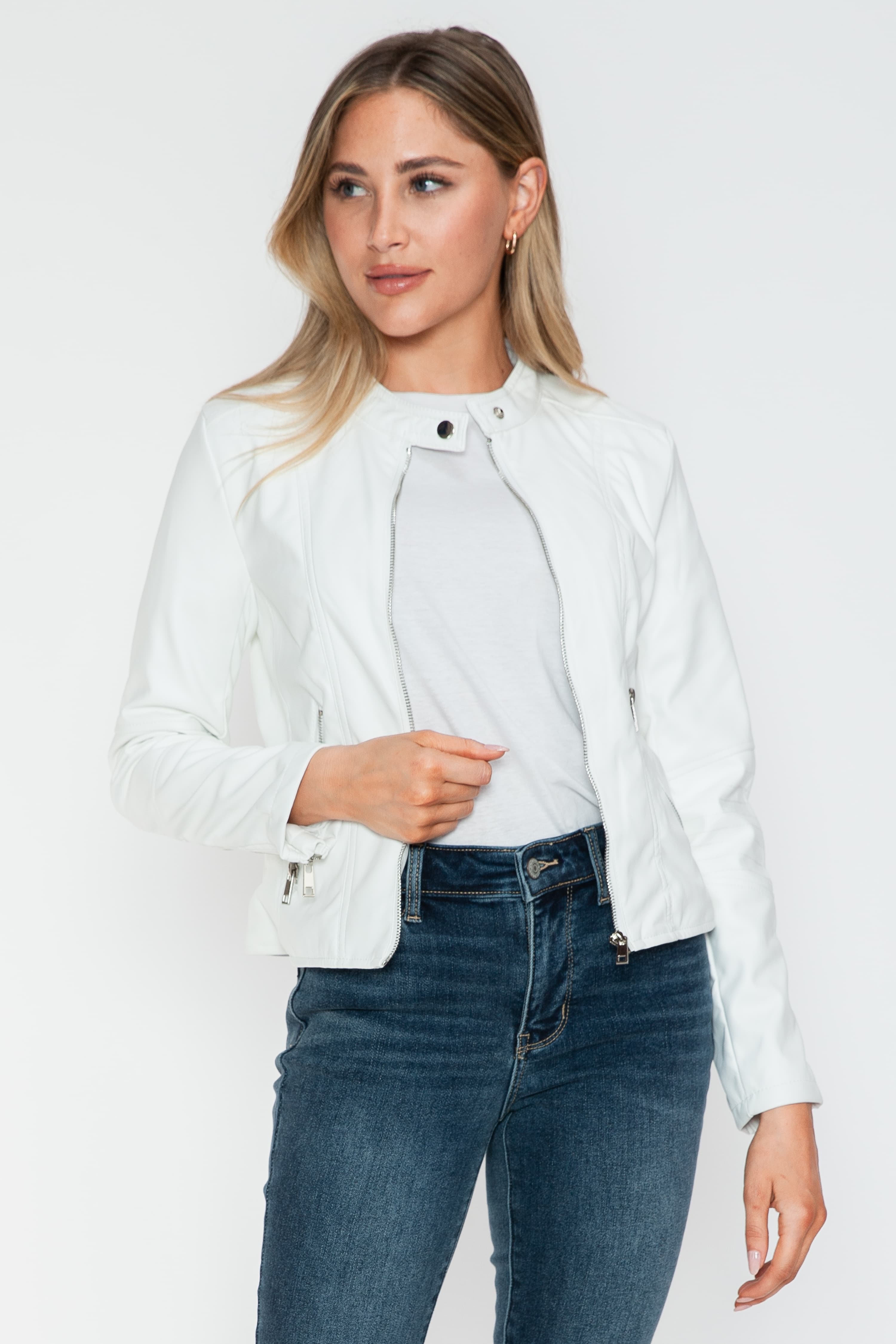 Outfit Flow - Snobbish PU Leather Zip Up Jacket with Pockets