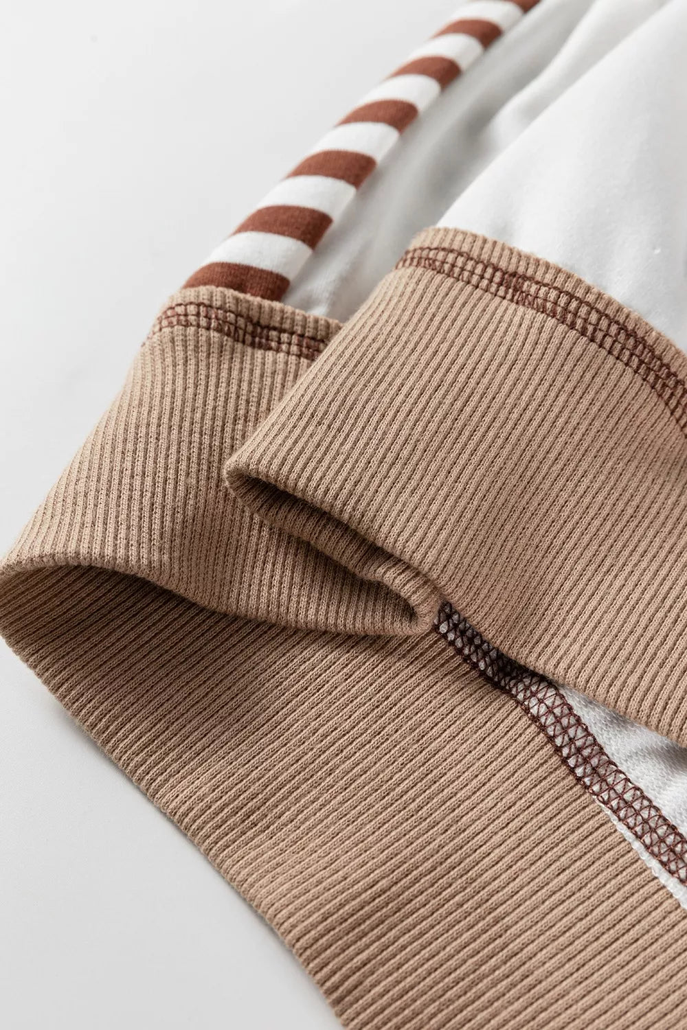 Stripe Colorblock Patchwork Contrast Stitching Sweatshirt OutfitFlow