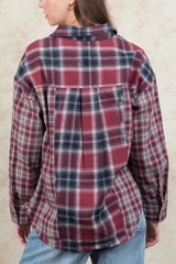 Outfit Flow - Plaid Collared Neck Button Up Long Sleeve Shirt