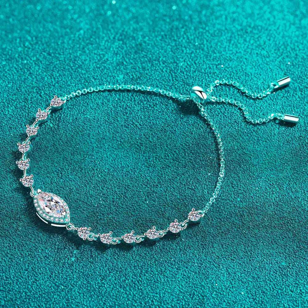 1 Carat Moissanite 925 Sterling Silver Bracelet OutfitFlow