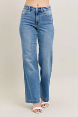 Judy Blue Full Size High Waist Straight Jeans Plus Size OutfitFlow