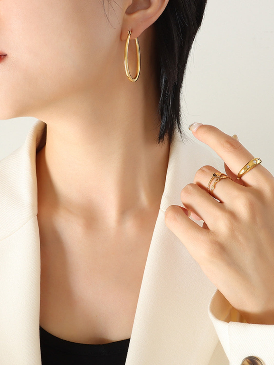 18K Gold-Plated Titanium Steel Earrings OutfitFlow