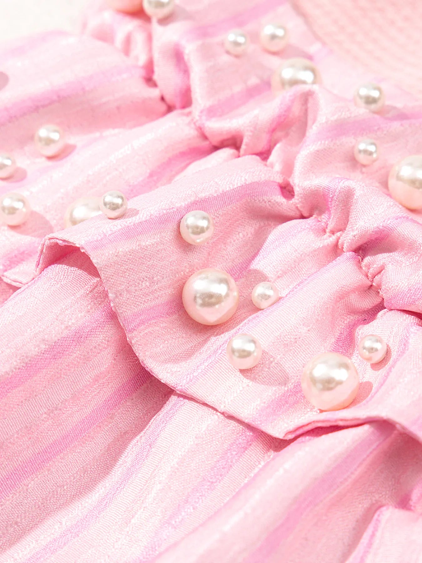 Pearl Embellished Ruffle Sleeve Blouse OutfitFlow