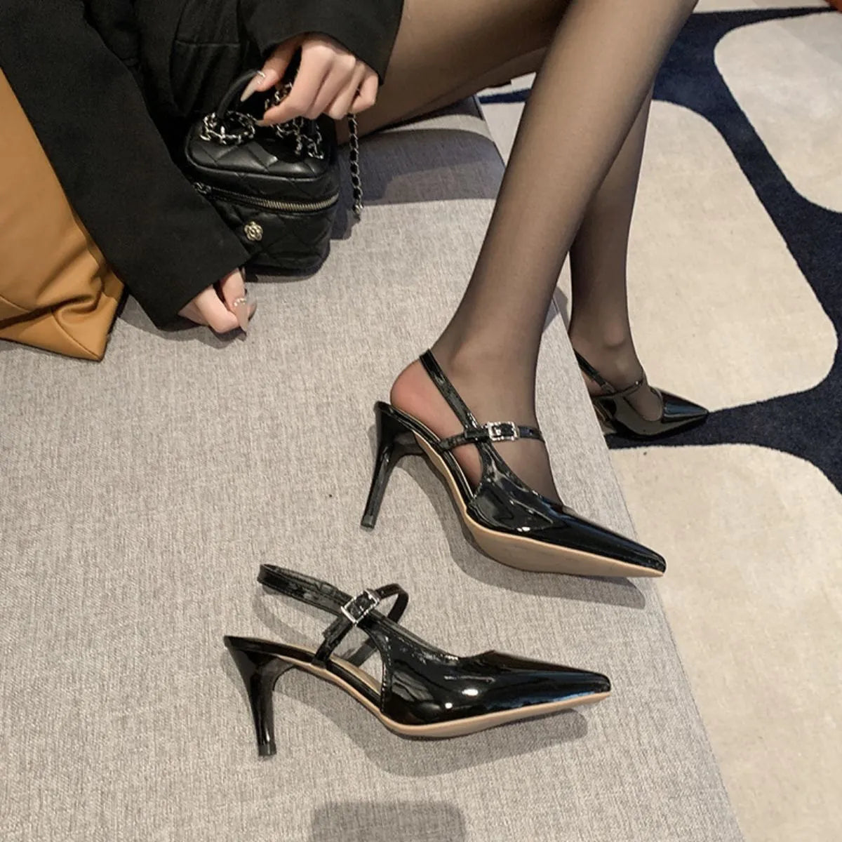 Point Toe Kitten Heels Pumps Black OutfitFlow