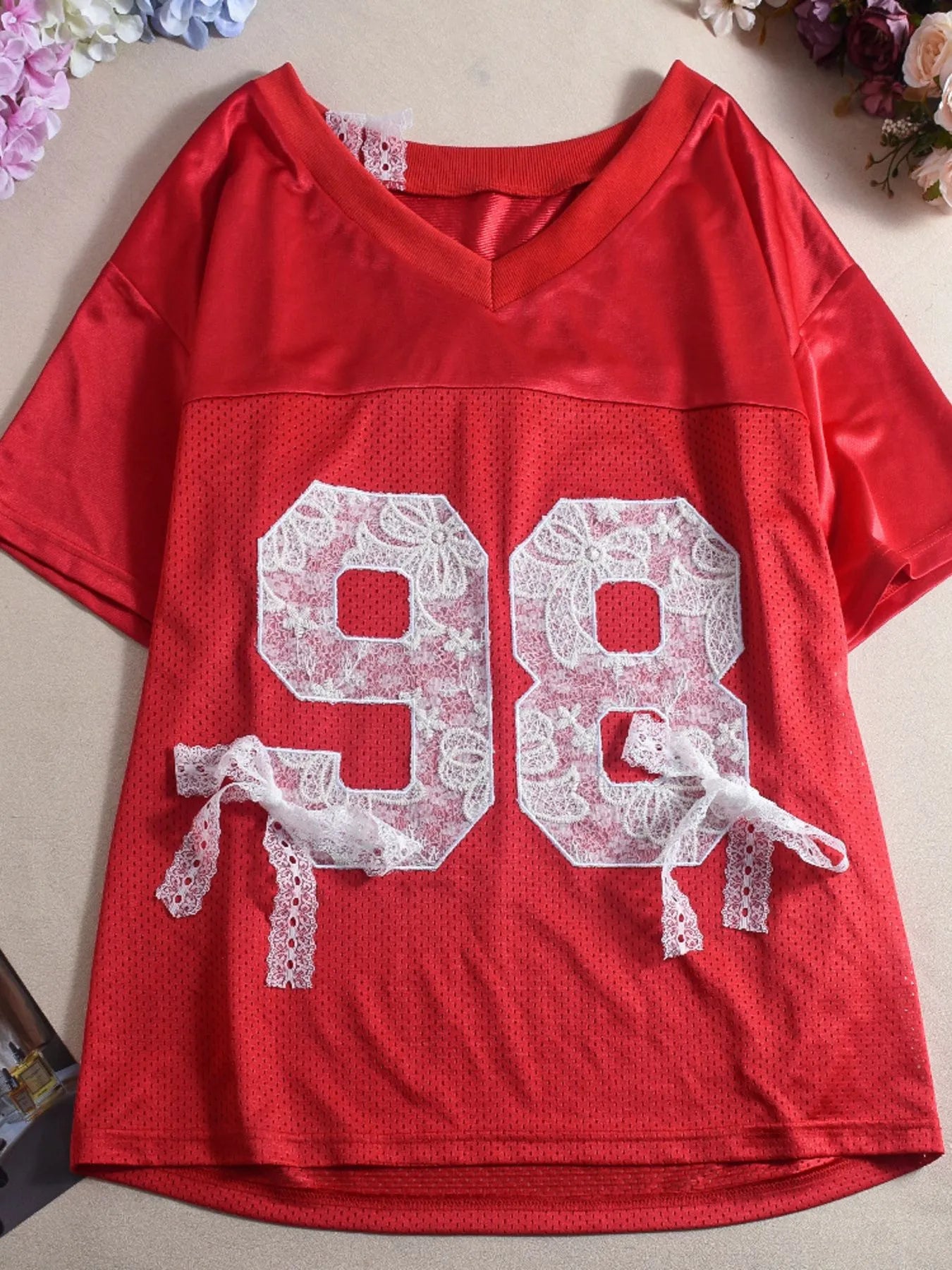 Oversized Number 98 Half Sleeve T-Shirt OutfitFlow