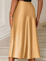 Satin Midi Mermaid Skirt OutfitFlow