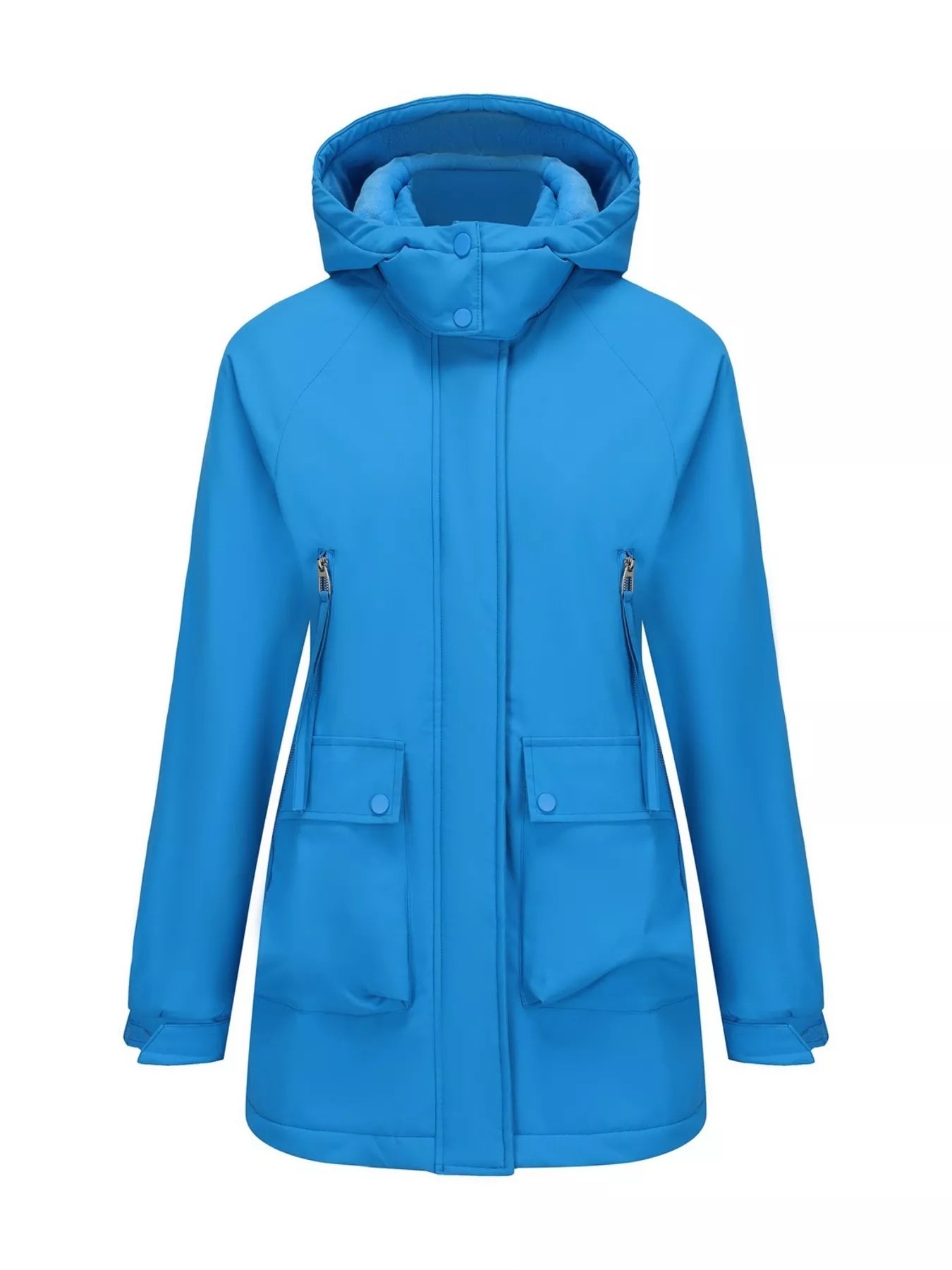 Full Size Zip Up Hooded Parka Outerwear Plus Size OutfitFlow