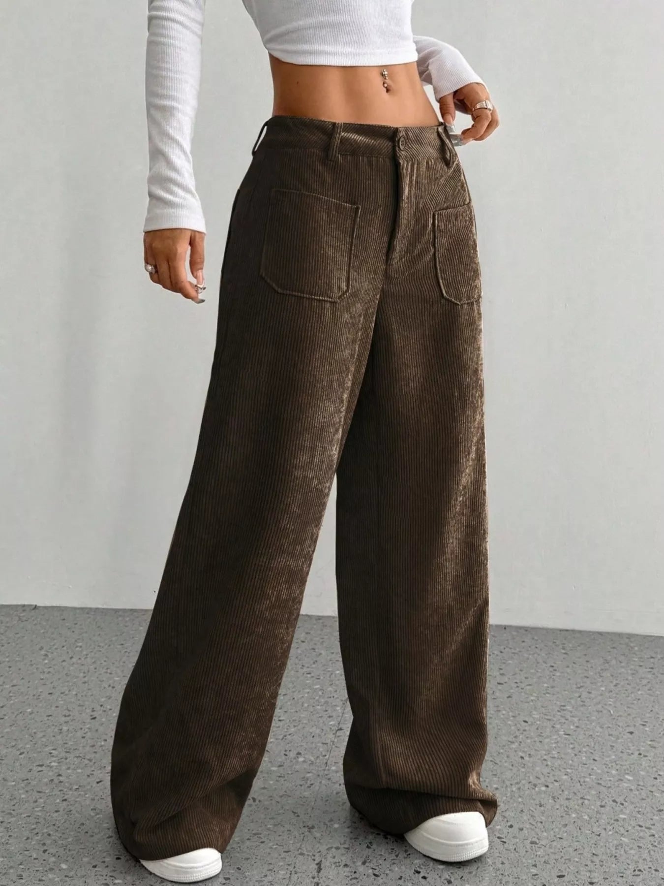 Corduroy Wide Leg Pants OutfitFlow