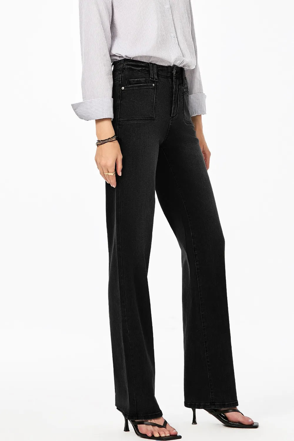 High-Waisted Wide-Leg Vintage Wash Jeans OutfitFlow