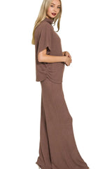Zenana Sweater Mock Neck Top & Long Pants Set OutfitFlow