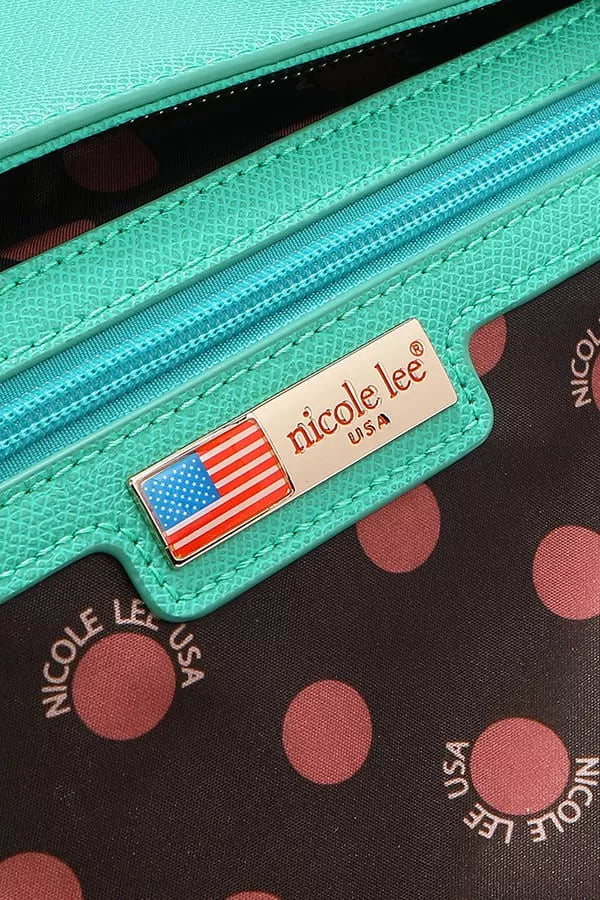 Nicole Lee USA Monogram Pattern Handbag with Rhinestones Decor Trendsi