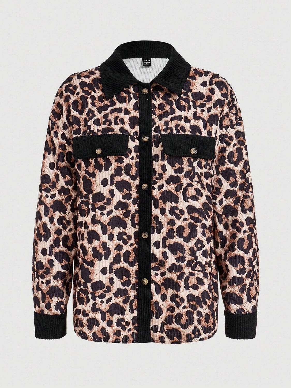 Outfit Flow - Leopard Collared Neck Button Up Jackets