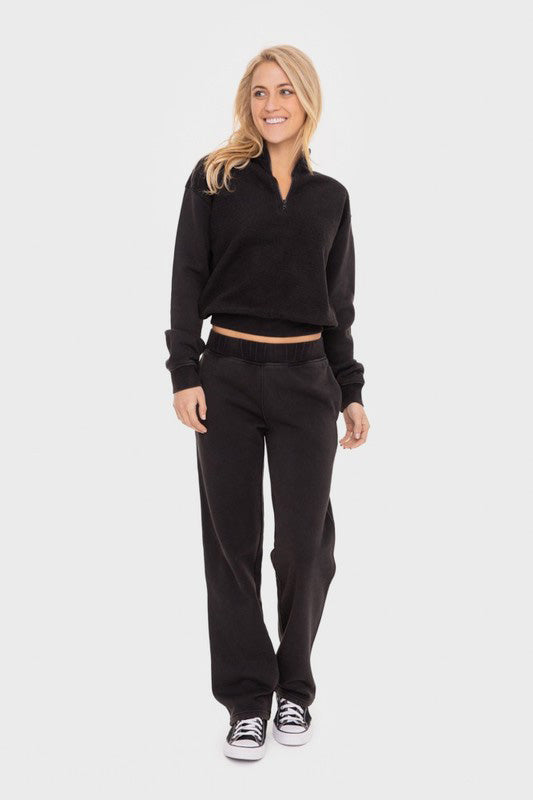 Outfit Flow - Mono B Elastic Waist Fleece Pants with Pockets