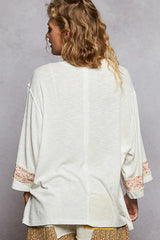POL Floral Peace Patch Drop Shoulder T-Shirt OutfitFlow