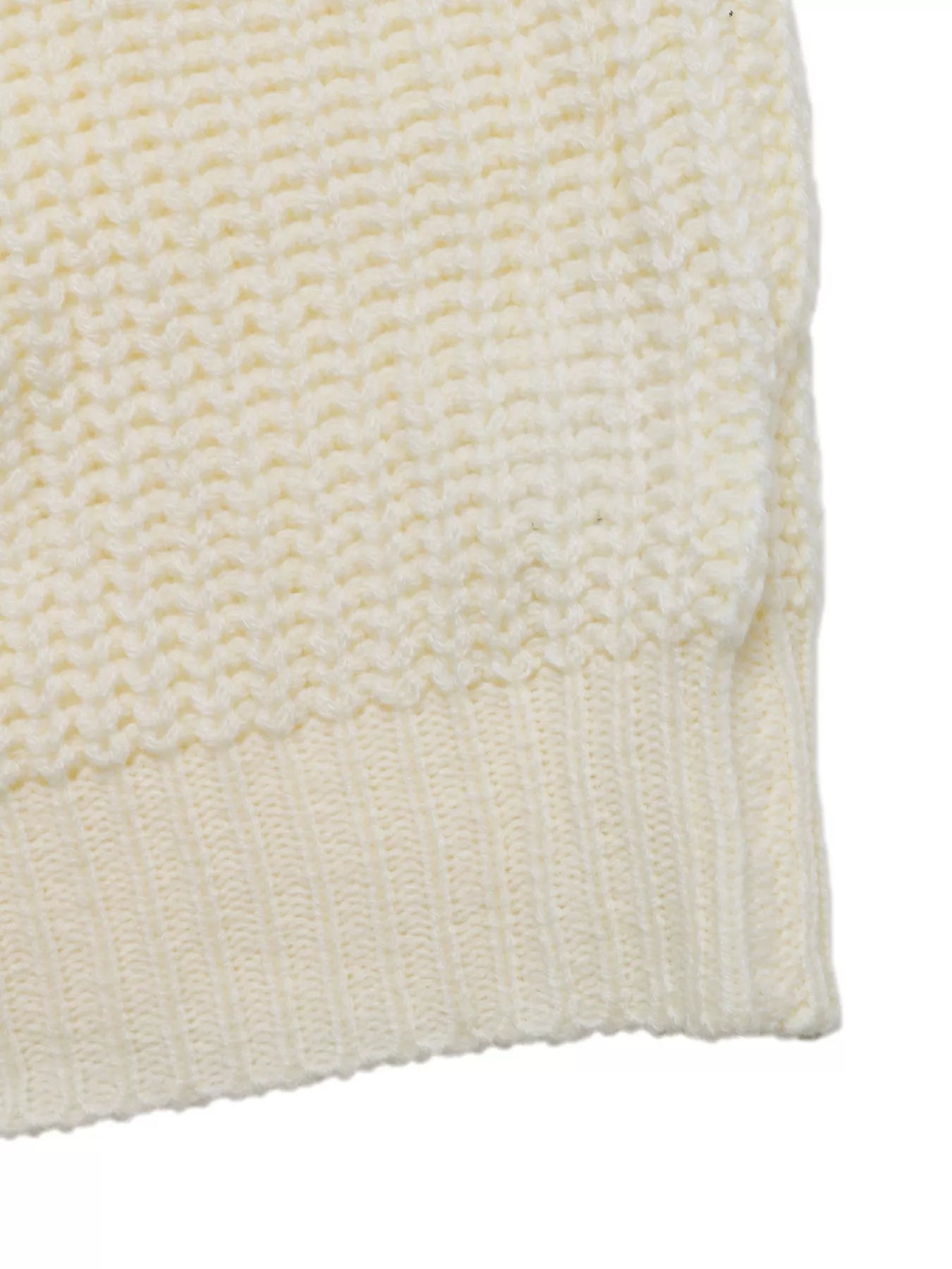 Openwork V-Neck Long Sleeve Sweater Trendsi