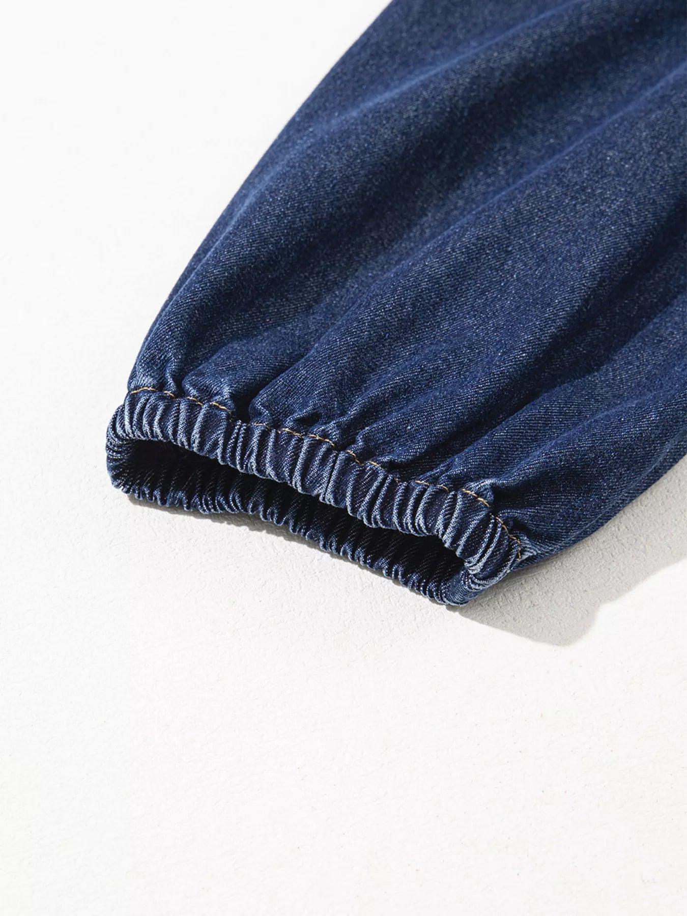 V Neck Collared Single Chest Pocket Long Sleeve Denim Dress OutfitFlow