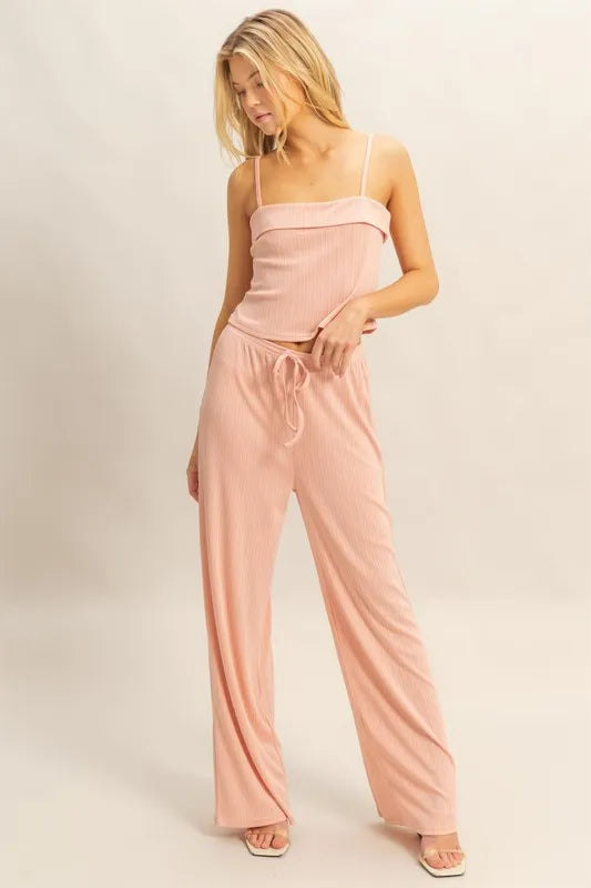 HYFVE Rib Knit Cami Top and Pants Set OutfitFlow