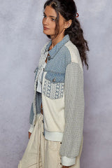 POL Lace Details Button Up Jacket with Chest Pockets OutfitFlow
