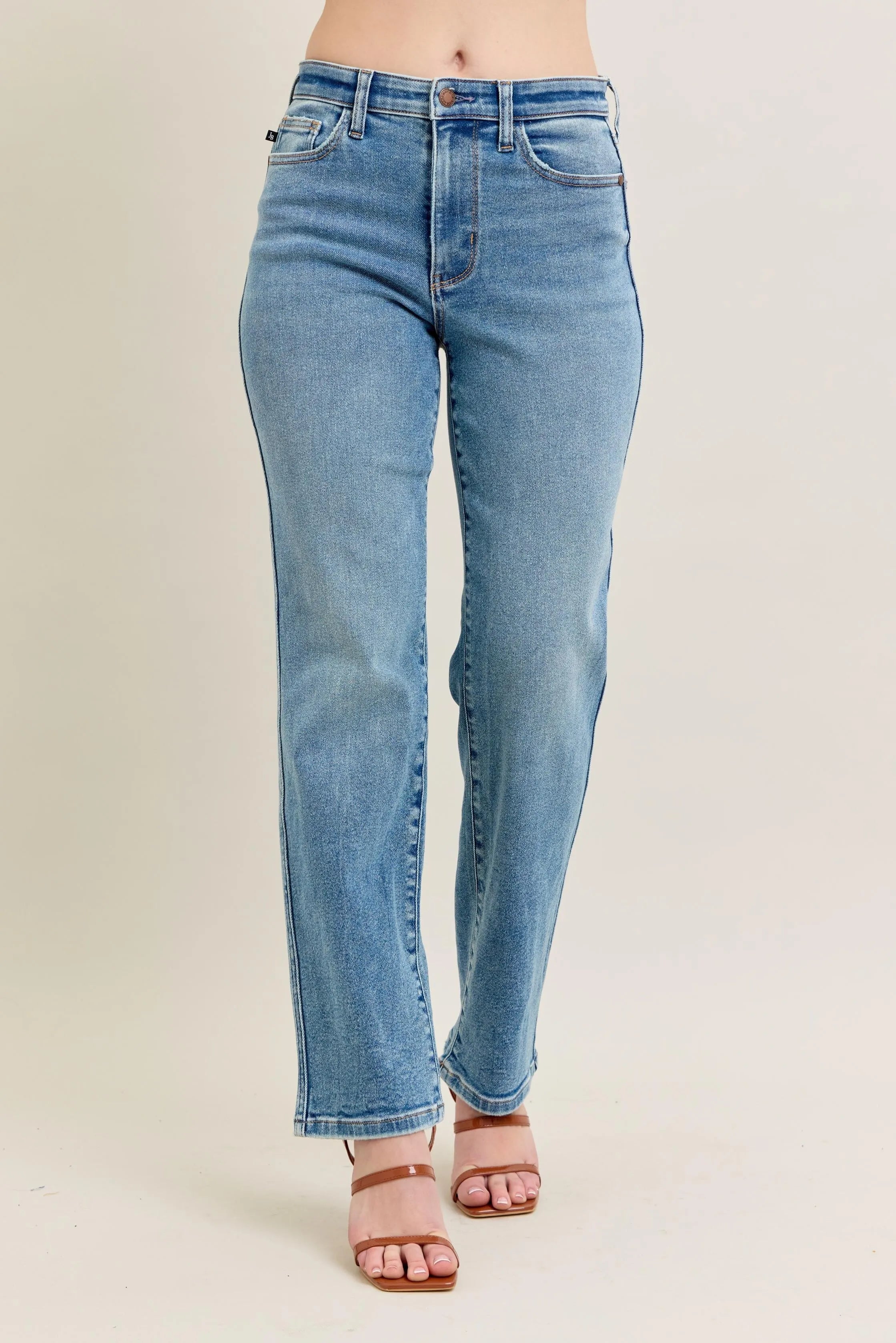 Judy Blue Full Size Hw Vintage Straight Jeans Plus Size MD OutfitFlow