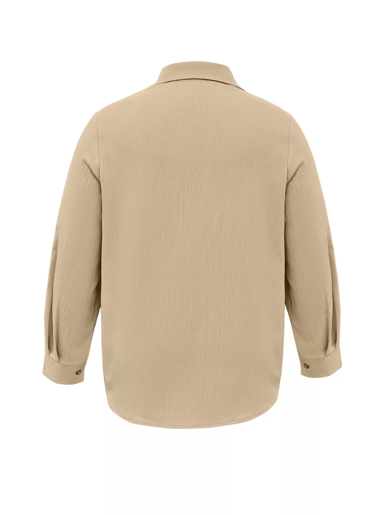 Plus Size Casual Long Sleeve Button-Down Shirt OutfitFlow