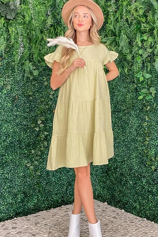 And The Why Cotton Gauze Baby Doll Casual Dress OutfitFlow