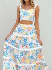 Printed Cami and Maxi Skirt Set Multicolor OutfitFlow