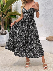 Tie Back Tiered Midi Cami Dress OutfitFlow