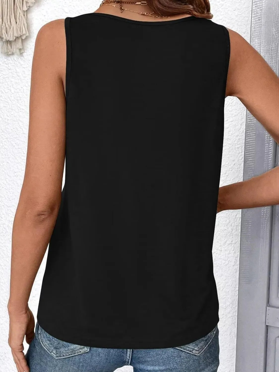 Ruched V-Neck Tank OutfitFlow