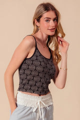SO ME Two Tone Floral Seamless Tank Top OutfitFlow