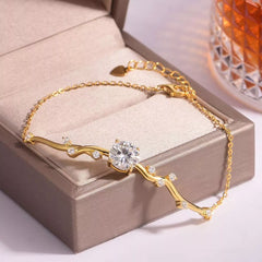 2 Carat Moissanite 925 Sterling Silver Bracelet Gold One Size OutfitFlow