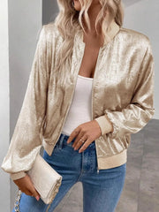Zip Up Long Sleeve Jacket OutfitFlow